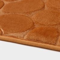 Коврики для ванной и туалета Доляна &laquo;Камни&raquo;, объёмные, 2 шт: 40&times;50, 50&times;80 см, цвет бежевый