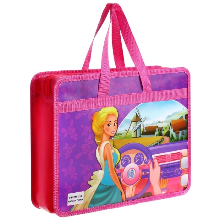 Папка с ручками пластиковая А4, 37 х 22 х 5 см Папка с ручками пластиковая А4, 37 х 22 х 5 см "Принцесса"