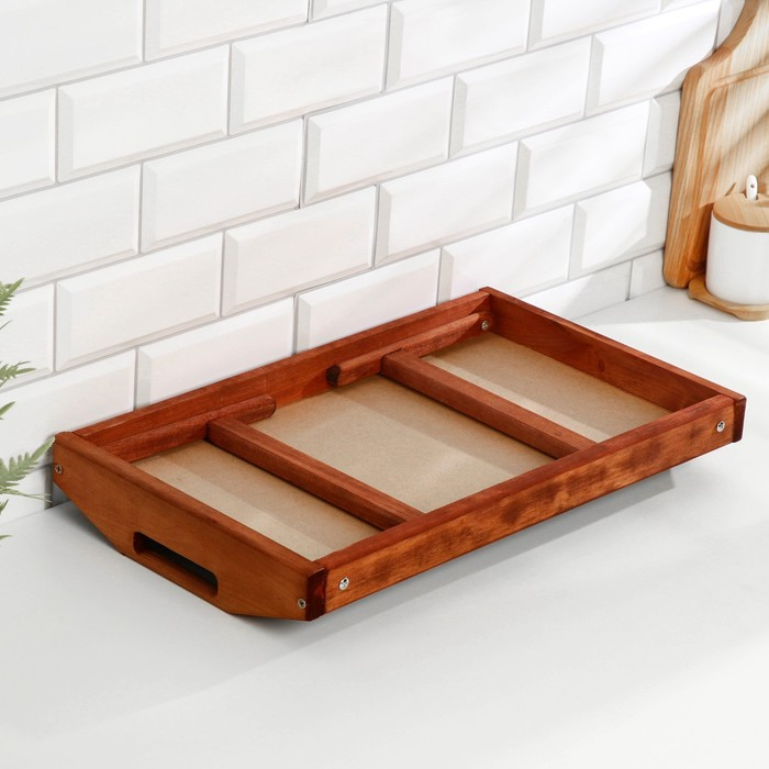 Столик для завтрака складной, 50&times;30см, с ручками, морёный