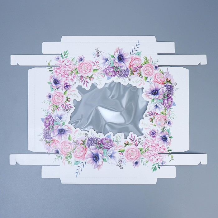 Коробка подарочная, упаковка, &laquo;Цветы&raquo; , 23.5 х 20.5 х 5.5 см