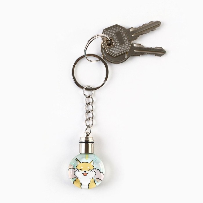 Брелок для ключей с фонариком &laquo;Сиба-ину&raquo;, 4 х 2 см