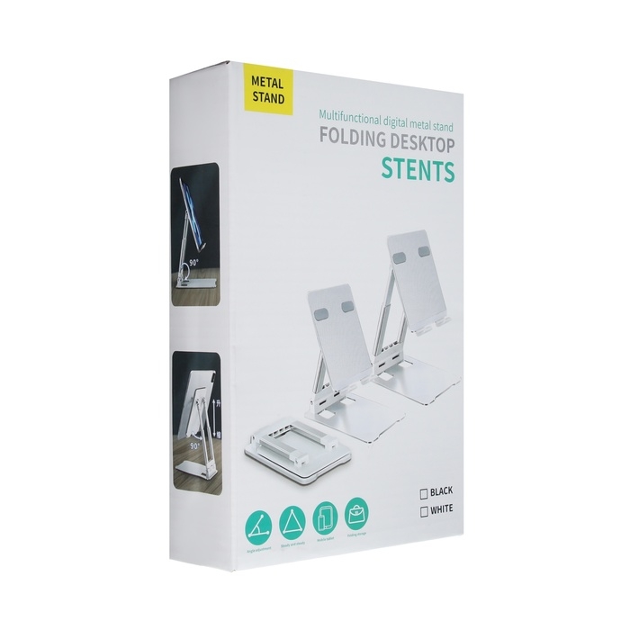 Подставка для планшета, регулируемая, складная, резиновые вставки, чёрная Подставка для планшета, регулируемая, складная, резиновые вставки, чёрная