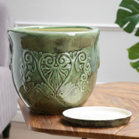 Набор горшков 3 шт. "Сириус" зеленый: 8,5л, 3,5л, 1,6л