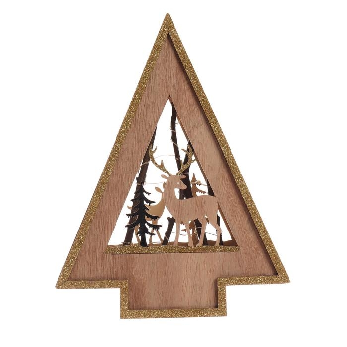 Новогодний декор с подсветкой &laquo;Ёлочка с оленем&raquo; 18&times;5.5&times;23 см