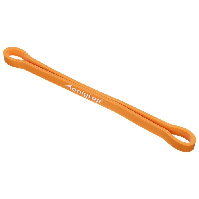 Фитнес-резинка ONLYTOP, 30х1,3х0,5 см, нагрузка 35 кг, цвет оранжевый Фитнес-резинка ONLYTOP, 30х1,3х0,5 см, нагрузка 35 кг, цвет оранжевый