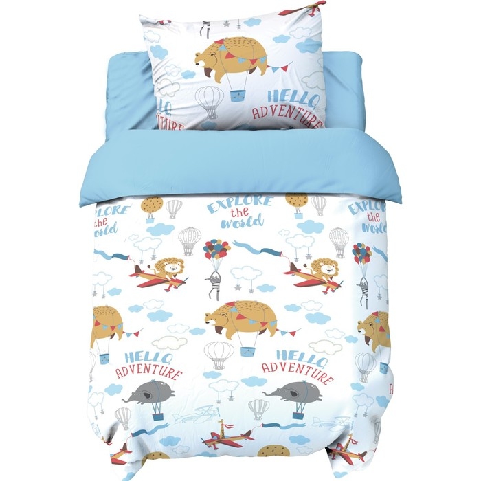 Постельное бельё детское Крошка Я &laquo;Авиатор&raquo;, 112х147 см, 60х120+20 см, 40х60 см, 100% хлопок