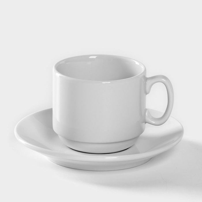 Кофейная пара фарфоровая «Мокко», 100 мл, блюдце d=11,5 см Кофейная пара фарфоровая «Мокко», 100 мл, блюдце d=11,5 см