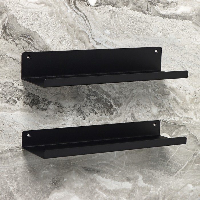 Полки для хранения «Лофт Арт», 35×10×3,5 см, 2 шт, цвет чёрный Полки для хранения «Лофт Арт», 35×10×3,5 см, 2 шт, цвет чёрный
