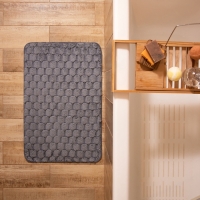 Коврик для ванной Этель «Ромбы», цв. светло-серый, 50х80 см Коврик для ванной Этель «Ромбы», цв. светло-серый, 50х80 см