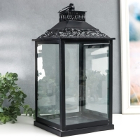 Подсвечник металл, стекло "Этна" чёрный набор 2 шт 19х19х39 см, 14х14х27 см Подсвечник металл, стекло "Этна" чёрный набор 2 шт 19х19х39 см, 14х14х27 см