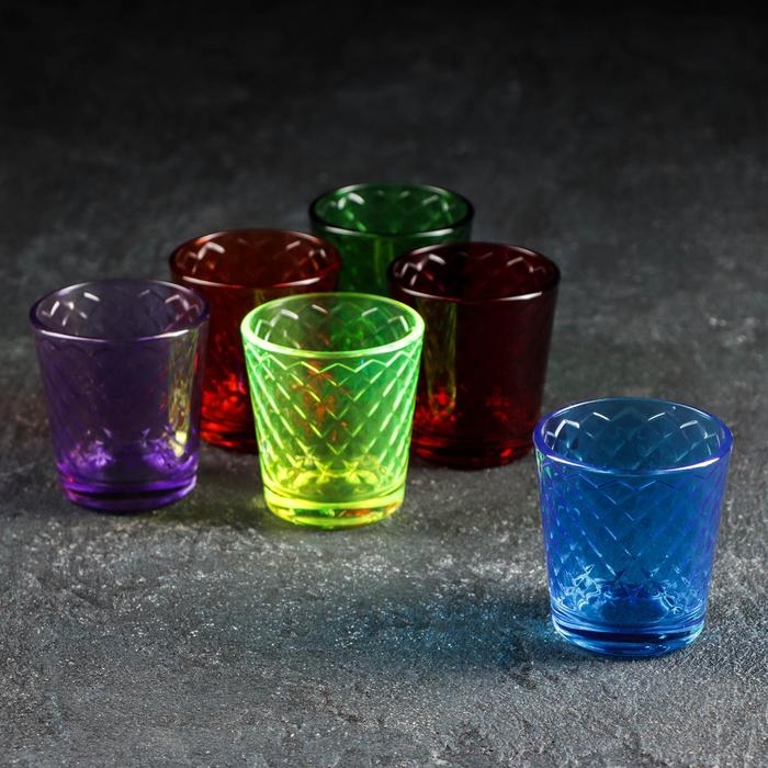 Набор стопок &laquo;Радуга&raquo;, 50 мл, 6 шт, форма МИКС