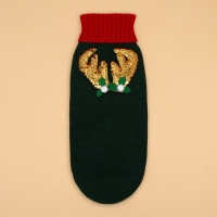 Свитер "Рога удачи", размер XL (ДС 40 см, ОШ 34, ОГ 32-51), зелёный Свитер "Рога удачи", размер XL (ДС 40 см, ОШ 34, ОГ 32-51), зелёный