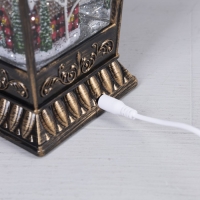 Светодиодная фигура &laquo;Фонарь с домиком&raquo; 12 &times; 24 &times; 12 см, пластик, батарейки ААх3 (не в комплекте), USB, свечение тёплое белое