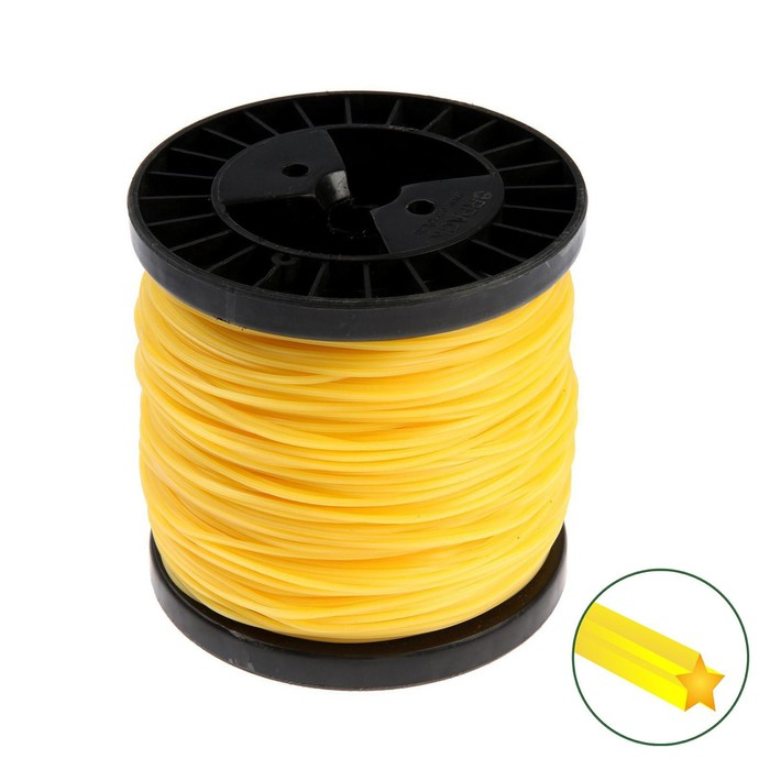 Леска для триммера ТУНДРА, сечение звезда, d=2 мм, 170 м, нейлон Леска для триммера ТУНДРА, сечение звезда, d=2 мм, 170 м, нейлон