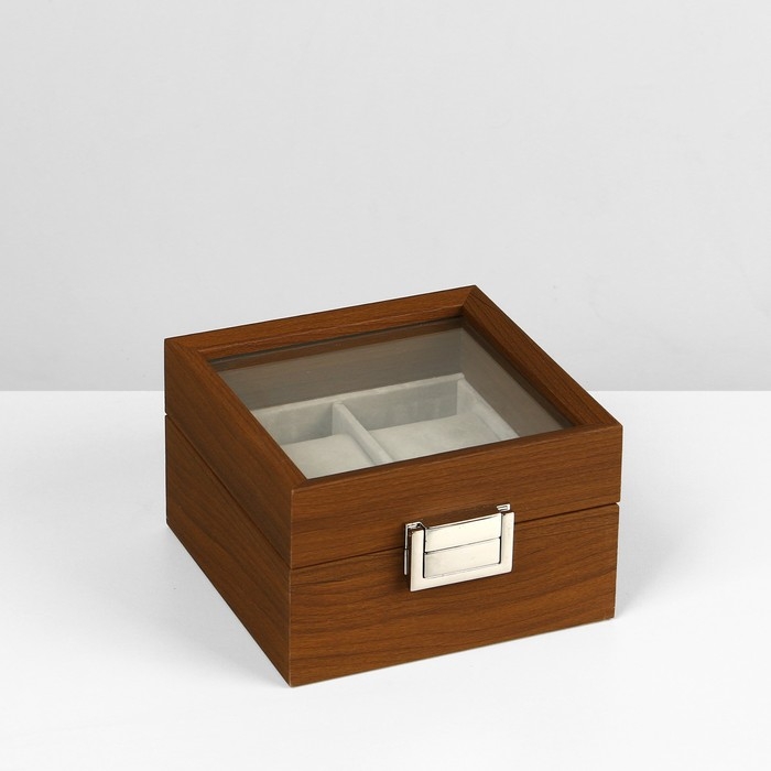 Подставка для часов, браслетов, дерево, 2 места 11,8&times;11,8&times;7,5 см, цвет серый