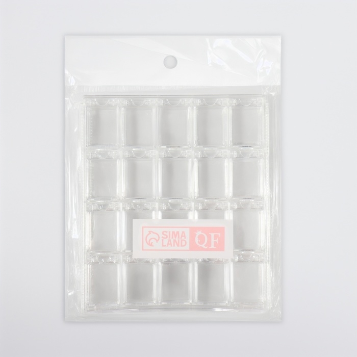 Органайзер для декора, 20 блоков, 14,5 × 12,5 × 1,7/2,8 × 2,1 × 1,3 см, цвет прозрачный Органайзер для декора, 20 блоков, 14,5 × 12,5 × 1,7/2,8 × 2,1 × 1,3 см, цвет прозрачный