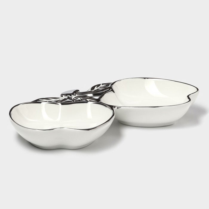 Менажница керамическая 2 ячейки «Яблоки», 25×16×3,5 см Менажница керамическая 2 ячейки «Яблоки», 25×16×3,5 см