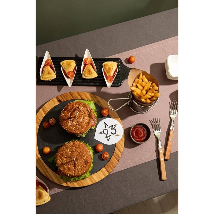 Блюдо для подачи Magistro Valley, d=30 см, сланец, бамбук Блюдо для подачи Magistro Valley, d=30 см, сланец, бамбук