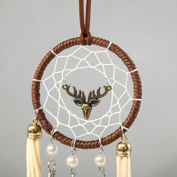 Ловец снов Ловец снов "Паутинка с оленем" с кисточками 18х7 см