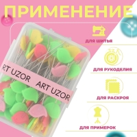 Булавки для квилтинга &laquo;Птичка&raquo;, 53 мм, 100 шт, цвет разноцветный