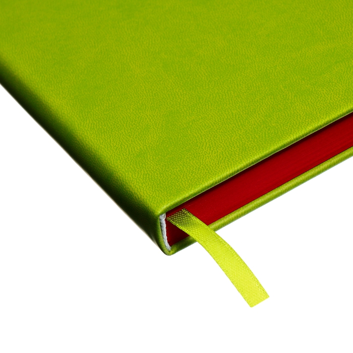 Ежедневник недатированный A5, 140л, клетка, кожзам, на резинке, красный срез, Зеленый Ежедневник недатированный A5, 140л, клетка, кожзам, на резинке, красный срез, Зеленый