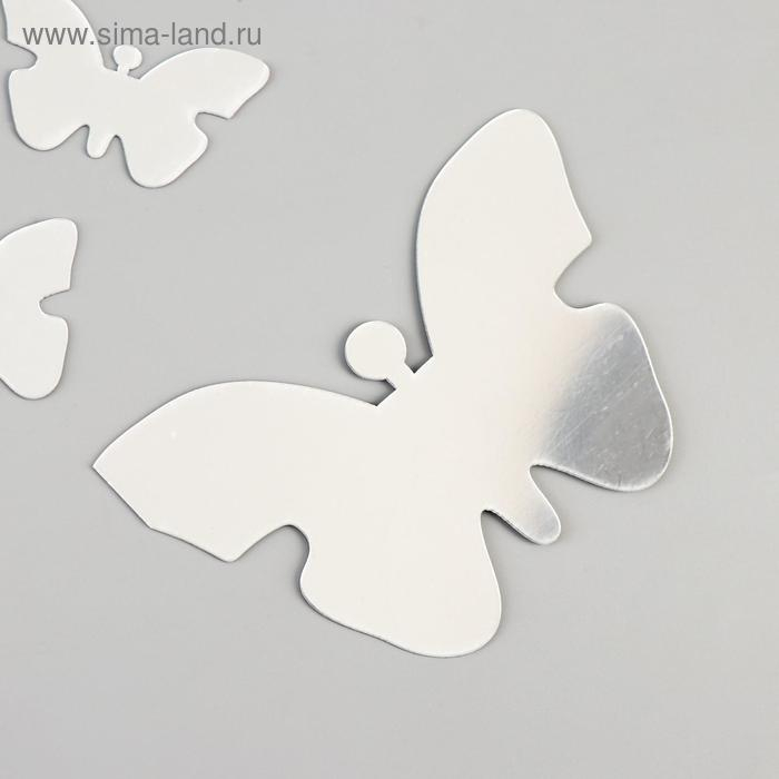 Наклейка интерьерная зеркальная "Бабочки" 3D акрил 25 шт 11х15 см 7,5х10 см 5,3х7 см