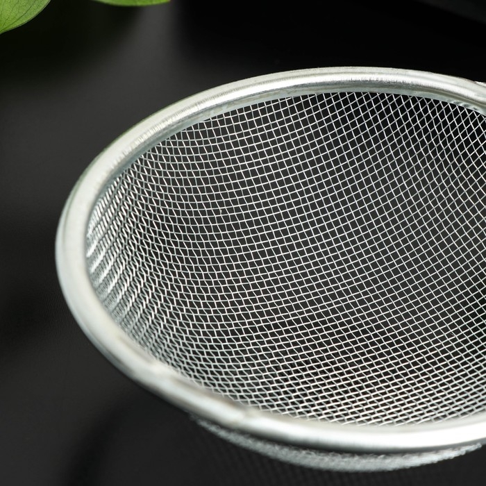 Сито для просеивания с ручкой Доляна &laquo;Хозяюшка&raquo;, d=10 см, цвет зелёный