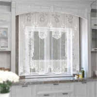 Тюль на кухню без шторной ленты, 170х160 см, цвет белый, 100% полиэстер Тюль на кухню без шторной ленты, 170х160 см, цвет белый, 100% полиэстер