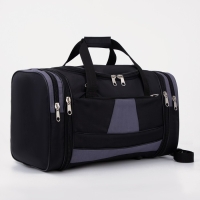 Сумка дорожная на молнии, с увеличением, 3 наружных кармана, длинный ремень, цвет чёрный/серый Сумка дорожная на молнии, с увеличением, 3 наружных кармана, длинный ремень, цвет чёрный/серый