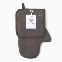 Набор кух. Freedom grey варежка 20х28см, прихватка 17х17см, 56%лён,44%хл