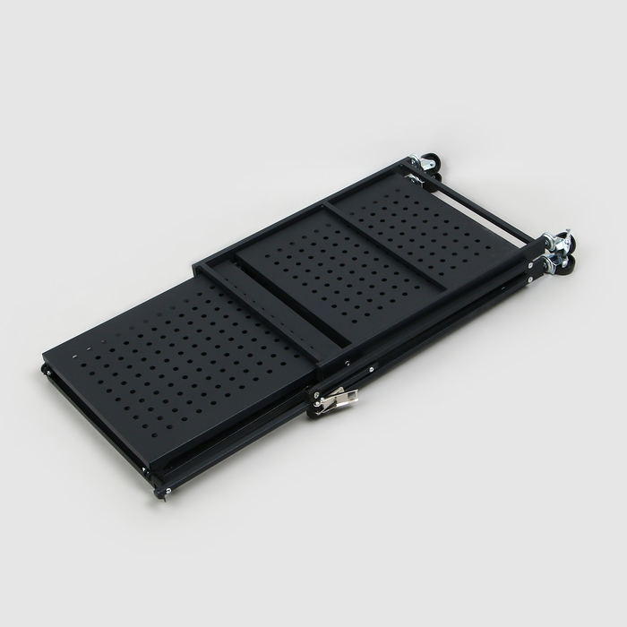 Стеллаж складной на колесах, 2 полки, 71,5&times;34&times;55, цвет чёрный матовый