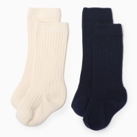 Гольфы детские 2 пары Крошка Я BASIC LINE, 8-10 см, синий/ молочный Гольфы детские 2 пары Крошка Я BASIC LINE, 8-10 см, синий/ молочный