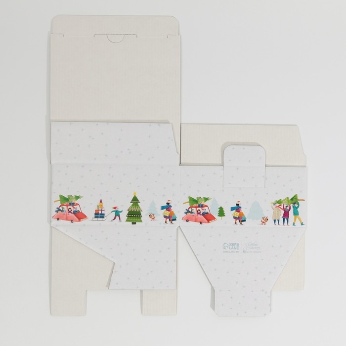 Коробка подарочная новогодняя складная &laquo;Город&raquo;, 15 х 15 х 7 см, Новый год