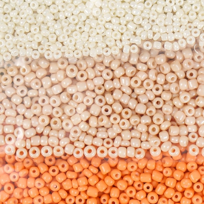 Бисер круглый 8/0.12/0 "Нежная пастель" 5 цветов х 20 гр 20х8х0,7 см