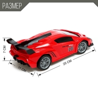 Машина радиоуправляемая &laquo;Спорткар&raquo;, свет, эффект дыма, работает от аккумулятора, цвет красный