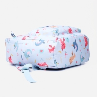 Рюкзак школьный из текстиля на молнии, наружный карман, цвет голубой Рюкзак школьный из текстиля на молнии, наружный карман, цвет голубой