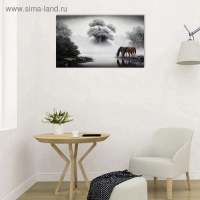 Картина на холсте "Кони на водопое" 60*100 см