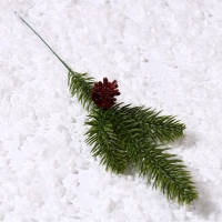 Декор &laquo;Веточка ели с шишкой&raquo;, набор 4 шт., размер 1 шт. &mdash; 28 см