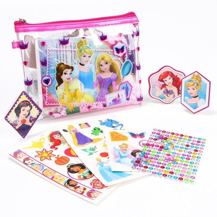Набор для творчества &laquo;Набор красоты для творчества. Принцессы&raquo;, с прядями, тату, стразами, в сумочке