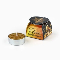 Свеча новогодняя чайная «Новый год: Радость», диам 4 см Свеча новогодняя чайная «Новый год: Радость», диам 4 см