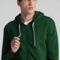 Толстовка с капюшоном на молнии Unit Siverga Heavy, темно-зеленая, размер S
