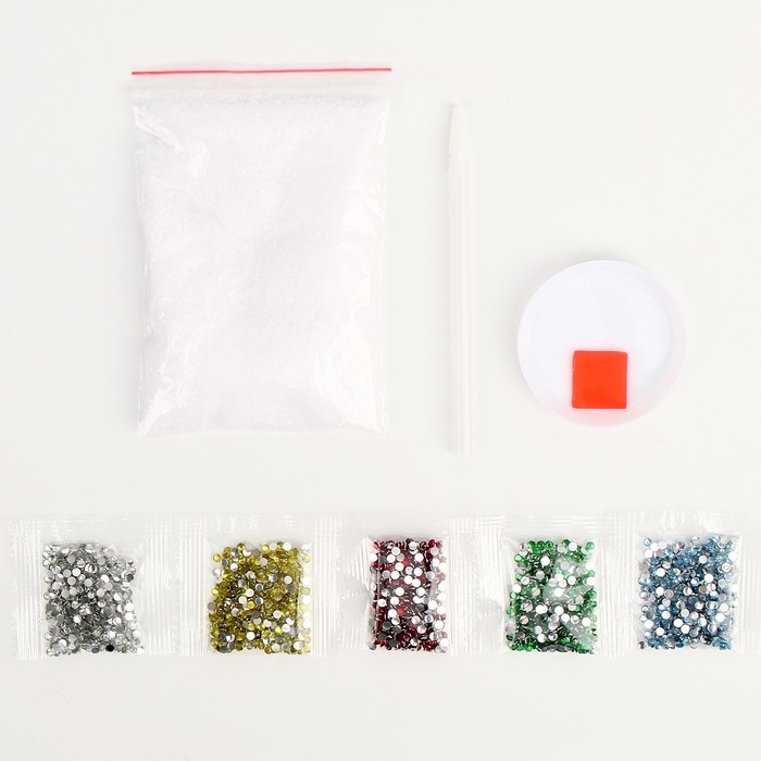 Алмазная мозаика на новый год для детей с частичным заполнением в рамке с растущим снегом &laquo;Снеговик&raquo;, новогодний набор для творчества