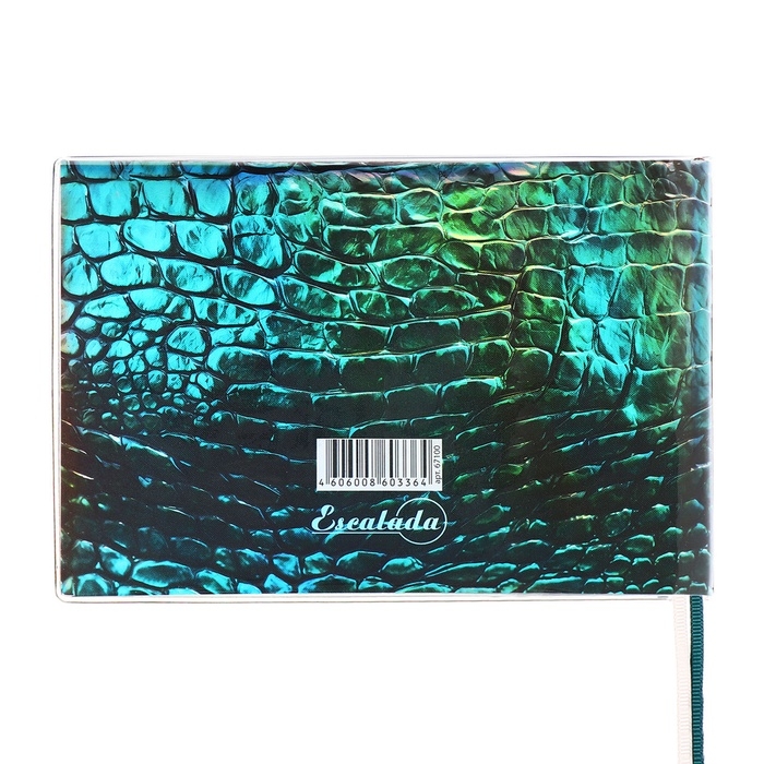 Еженедельник датир 2025г 180х127мм мягк обл ПВХ 64л ESCALADA ЗМЕЯ ЗЕЛЁНАЯ, кр бл 70 г/м&sup2;