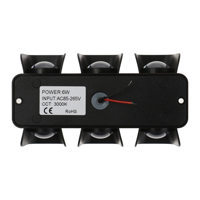 Светильник фасадный &laquo;Элегант&raquo;, FSD-042, 6 Вт, 3000К, 3 луча, IP65, 220 В, пластик, черный