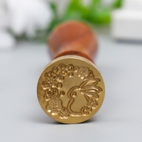 Печать для сургуча с деревянной ручкой "Зайчик и цветочки" 9х2,5х2,5 см Печать для сургуча с деревянной ручкой "Зайчик и цветочки" 9х2,5х2,5 см