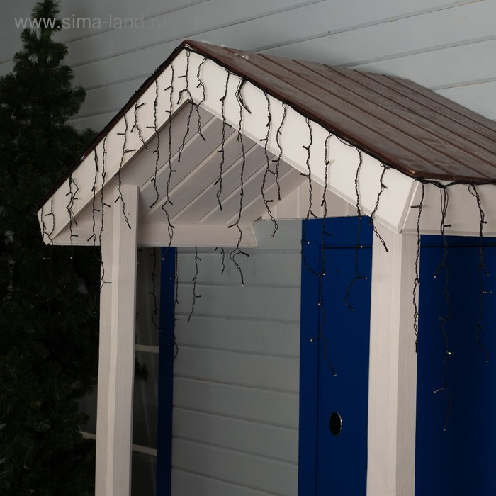 Гирлянда &laquo;Бахрома&raquo; 3 &times; 0.6 м, IP44, УМС, тёмная нить, 160 SMD-LED, свечение мульти, 220 В