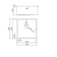 Мойка кухонная AFLORN AF94444, врезная, S=3,0 и 0,8 мм, 44х44х22 см, сифон, сатин Мойка кухонная AFLORN AF94444, врезная, S=3,0 и 0,8 мм, 44х44х22 см, сифон, сатин