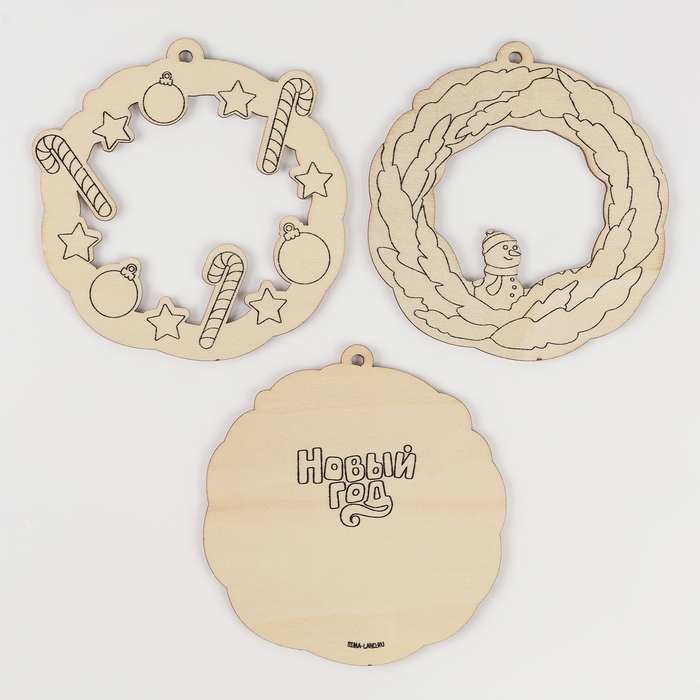 Ёлочная подвеска из дерева своими руками на новый год &laquo;Венок&raquo;, новогодний набор для творчества