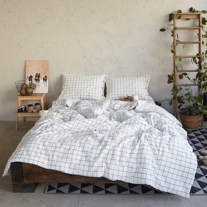 Постельное бельё Этель &laquo;Клетка&raquo; евро 200х220 см, 240х220 см, 50х70-2шт
