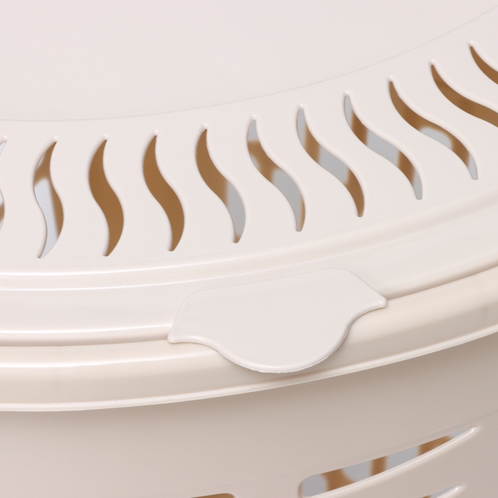 Корзина для белья угловая с крышкой, 45 л, 37&times;50&times;56 см, цвет слоновая кость